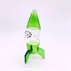 Colorful Pipes Missile Shape Vertical Decorate Pyrex Thick Glass Tube Handpipe Portable Handmade Dry Herb Tobacco Oil Rigs Filter Bong Hand Smoking DHL Free