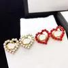 Boucles d'oreilles créoles Designer pour femmes Amour Boucle d'oreille Perle Coeur Or Cerceaux Bijoux Designers Luxurys G Lettre Goujons Rouge Avec Boîte