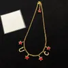 Collana classica con stella alla moda, bracciale da donna con rubino, doppia lettera G, accessori per gioielli di fidanzamento di San Valentino, senza scatola