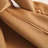 Misturas de lã feminina Mistura de retalhos de retalhos de dupla face 100% lã Coat mulheres outono ousado elegante jaqueta de inverno Casaco feminino 220826