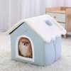 Cat Beds furniture Hoopet Dog House Indoor Warm Kennel Pet Cave Nest Rabbit Washable Removable Mat Cozy Sleeping Bed For s L220826
