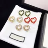 Hoop Coldings Designer for Women Love kolczyki Pearl Heart Gold Hoops Projektanci biżuterii luksurys g literowe stadniny czerwone z pudełkiem