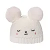 M494 아기 어린이 니트 모자 볼 만화 고양이 양모 모자 소년 소녀 어린이 뜨개질 따뜻한 비니 모자