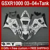 OEM Fairings & Tank For SUZUKI GSXR-1000 K 3 GSX R1000 GSXR 1000 CC 03-04 Body 147No.13 1000CC GSXR1000 K3 03 04 GSX-R1000 2003 2004 Injection mold Fairing kit glossy white