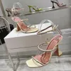 Rüya kristal Sandalet AMINA MUADDI En kaliteli Moda bling rhinestone Elbise Ayakkabıları Lüks Tasarımcılar Dar Bant 10CM yüksek Topuklu bayan Roma Sandalet 35-42