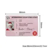 Regalo de Navidad Tarjetas de felicitación de Santa 86x54 mm Santa Claus Tarjeta de licencia de conductores Funny Fy2959 0826