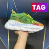 Fashion Italy chain reaction men women designer Shoes reflective sneakers triple black red yellow bluette gold white pink multi-color suede man womens Sneakers