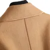 Misturas de lã feminina Mistura de retalhos de retalhos de dupla face 100% lã Coat mulheres outono ousado elegante jaqueta de inverno Casaco feminino 220826