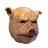 Party Masks Scary Horror Latex Pig Head Mask Masquerade Costume Animal Cosplay Full Face Latex Mask Halloween Party Decoration 220826