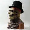 Feestmaskers enge schedel masker magie cap horror kale hersenen zombie latex masker Halloween Party Masquerade Cosplay verschrikkelijk vol gezicht hoofddeksel 220826