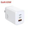 Chargeur USB 1A 2C PD GaN 65W certifié UL PSE Adaptateur de charge rapide multi-protocole QC 3 en 1 pour Samsung Galaxy Z Fold3 5G iPhone 13 Macbook Air iPad