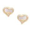 Fashion Saturn earrings heart diamond stud Designer earrings aretes for lady Women Party Wedding Lovers gift engagement Jewelry with box