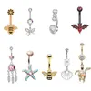 Fashion Letter BRTCH dancer navel ring Piercing Nail Body Jewelry for Girls Jewelry