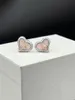 Mode Saturnus oorbellen hart diamant stud Designer oorbellen aretes voor dame Vrouwen Party Bruiloft Liefhebbers cadeau verloving Sieraden met doos