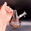 Mini 5.5 inch Thick Glass Bongs Hookahs Conical Orange Smoking Pipes with Male 14mm Joint