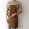 2019 BBQ Canvas Apron Bib Leather Chef Kitchen förkläde för kvinnor män barista 3186274Q