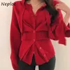 Damenjacken Neploe Herbst Retro Langarm Strickjacke Frauen Unregelmäßige Einreiher Damen Pullover Zerrissene Kante Taille Damen Pullover 220827