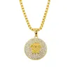 اتجاه أزياء الشارع Diamond Pendant Gold Head Neclace Hop Hop Netlace