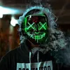 Parti Maskeleri Neon Led İskelet Maskesi Işık Karanlık Maskede Cosplay Masque Costume Cadılar Bayramı Festivali Parti Malzemeleri Korku Parlayan Maske 220827