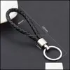 Key Rings lederen touw hanger sleutelhanger kleur geweven dubbele ring handtas houder niet geschikt voor pols gebruik geen drop levering 2021 juwelen dhjs1