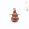Hänge halsband kalebass form natursten hängdekorationer reiki healing chakra rose kvarts kristallpendo charms för halsband earri dhbbk