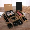 Presente Kraft Paper Jewelry Boxes Blank Carry Caso J￳ia Acess￳rio embalagem Caixa de exibi￧￣o de papel￣o artesanal