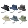 Berets Bucket Hat Fashion Wide Brim Sun Protection Summer Camping Caps For Hiking Fishing Costume Accessories Boys