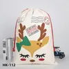 20 modellen canvas kerstsantas tas grote trekkoord candy claus tassen kerstcadeau kerstzakken voor festivaldecoratie