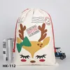 20 modèles Toile Noël Santas Sac Grand Cordon Bonbons Claus Sacs Cadeau De Noël Santa Sacs Pour La Décoration Du Festival