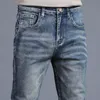 Herren Jeans Frühling Herbst Herren Jeans Vintage blau einfarbig elastische klassische Jeans Herren Slim Fashion Denim Hose männlich 2736 220827