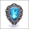 Charms Colorf Crystal Vintage Sier Color Snap -knapp Kvinnes smycken Fynd Vattendropp Rhinestone 18mm Metal Snaps Knappar Diy Bracele Dhj8z