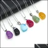 Pendentif Colliers Irregar Dépouillé Agate Reiki Guérison Cristal Énergie Pierre Quartz Mode Femmes Hommes Bijoux En Gros Drop Delivery Dhle2