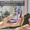 Clear Crystal Phone Case с держателем кольцевой подставки для Samsung Z Flip 3 4 против Fall Shock-Ryper Pers Grip защитный телефон.