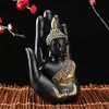 Oggetti decorativi Figurine Statua di Buda Thailandia Buddha Scultura Resina verde Fatta a mano Buddismo Hindu Fengshui Figurine Meditazione Decorazione domestica 220827