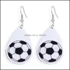 Bengelen kroonluchter water drop oorbellen honkbal lederen hanger dames mode sieraden sport fans levering 2021 yydhhome dh2fb