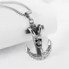 Pendant Necklaces Gothic Necklace Nordic Viking Mythology Demon Emo Jewelry Hip Hop Punk Cross Stainless Steel For Man Woman