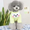Dog Apparel Blank Puppy Clothes Hoodies Tshirt For Small Dogs Chihuahua Bichon Green Blue Yellow Shirt With Bib Set Pet Bottom