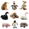 9 أنماط ثلاثة من طيور البطاريق الكسلان رقيقة محبوب لعبة الحيوانات المحشو الأسود Swan Kiwi Plushy محاكاة دمى ناعمة 23-36 سم