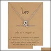 Pendentif Colliers Femme Élégante Étoile Signe Du Zodiaque 12 Constellation Charme Chaîne En Or Tour De Cou Pour Femmes Bijoux Carton Drop Delivery Dhxiu