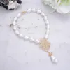 Pendentif Colliers GuaiGuai Bijoux 18 "Collier de perles de coquillage blanc Keshi Nuage propice CZ