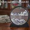 Objets décoratifs Figurines 12 pouces Sandscape Moving Art Image Sablier Heure Peinture Qui Coule Avec Liquide Ornements Décor À La Maison 220827