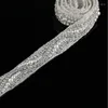 Bälten JLZXSY Pearl Pärlad Rhinestone Applique Trim Diy Bridal Belt Iron Sew On Crystal Trim Wedding Accessories