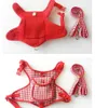 Colliers pour chiens pied de poule petit sac à dos harnais avec poche laisse ensemble extérieur collier pour animaux de compagnie marche chiots chats sacs de transport rouge noir S XL