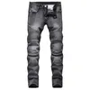 Men's Jeans Denim Designer MOTO BIKE Straight Motorcycle Jeans for Men's Size 42 Autumn Spring Punk Rock Streetwear Riding Knee Guard Pants 220827