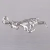 Подвесные ожерелья Kongmoon прыгает лошадь пони белый огонь опал серебряный серебряный украшение для женского ожерелья