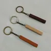 مستطيلة خشبية المفاتيح قلادة الزان DIY بها بنفسك فارغة مفتاح سلسلة الإكسسوارات هدية الكريسماس