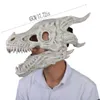 Masques de fête Halloween Latex Simulation Dragon-os Head Set Animaux de dinosaures Sucette en mouvement Jouets drôles pour enfants 220826