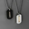 Pendentif Colliers Classique Mode Militaire Personnalisé Élégant Chien En Acier Inoxydable Collier Blanc Pour Hommes