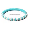 Bedelarmbanden 6 mm blauw witte turquoises stenen armband vrouwelijke kralen yoga energie sieraden vrouwen geschenken druppel levering 2021 dhseller2 dhjyl