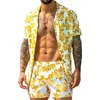Summer Mens Tracksuit Two Pieces Hawaii Sorc￨nes ￠ manches courtes Hawaii Top de qualit￩ Top Tops Shorts Clothes MAN SET PLUS TAILLES SIGNES SIGNES 2 PI￈CES SETS